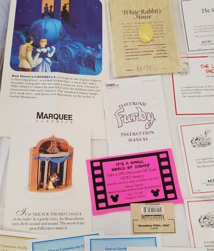 Large Lot of Disney Peanuts Certificate of Authenticity COA Paperwork - Thumbnail 9