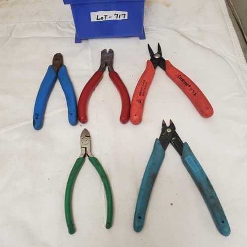 Lot of 5 Angled Wire Cutting Pliers LOT-717 - Thumbnail 4