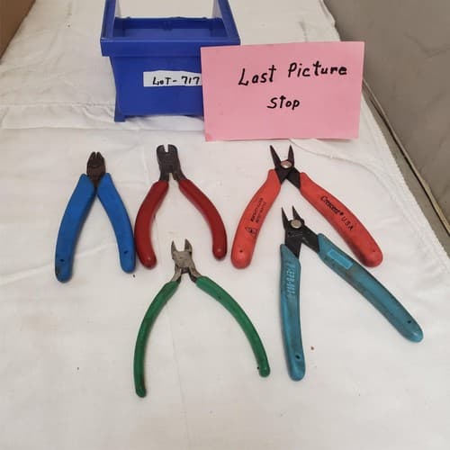 Lot of 5 Angled Wire Cutting Pliers LOT-717 - Thumbnail 6