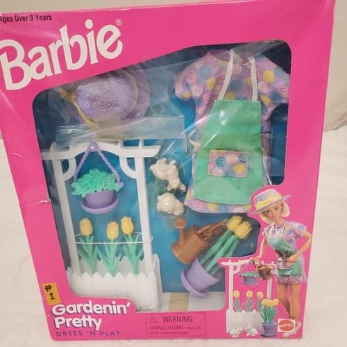 1997 Mattel Barbie Gardenin' Pretty Dress N Play Set #1 - Thumbnail 3