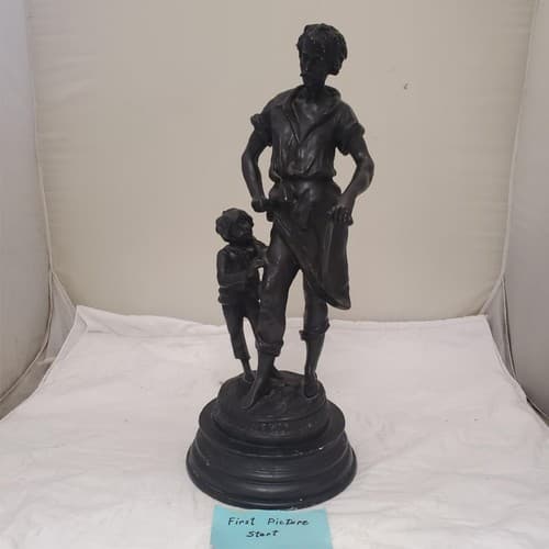 Auguste Moreau Forgeron Sculpture Blacksmith and Boy Figurine - Image 1