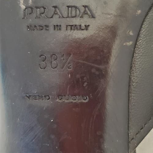Prada 2000's Black Kitten Mule Heels with Silver Keychain Toe Strap - Thumbnail 7