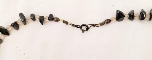 28" Vintage Crystal and Hematite Chips Necklace - Thumbnail 4