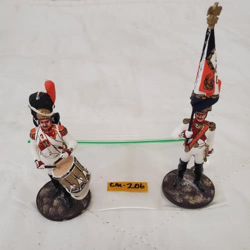 Hand Painted Metal Toy Soldier Drummer and Flag Bearer CM-206 - Thumbnail 2