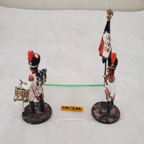 Hand Painted Metal Toy Soldier Drummer and Flag Bearer CM-206 - Thumbnail 3