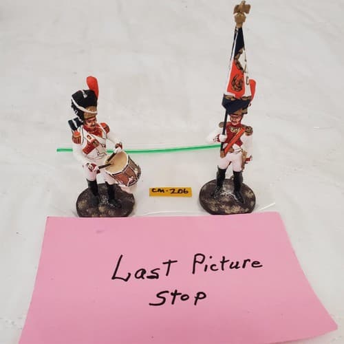 Hand Painted Metal Toy Soldier Drummer and Flag Bearer CM-206 - Thumbnail 7