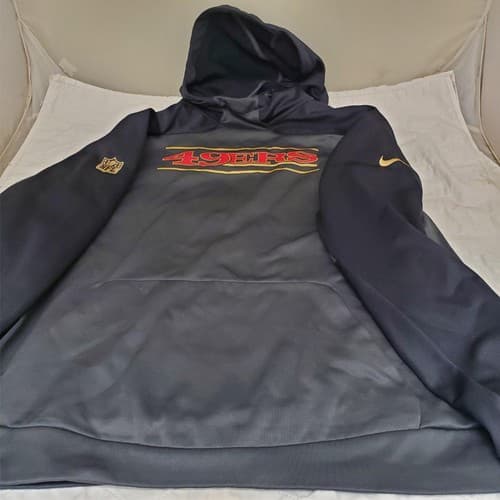 Nike Men's XXL NFL Therma-FIT Black Pullover Hoodie - Thumbnail 6