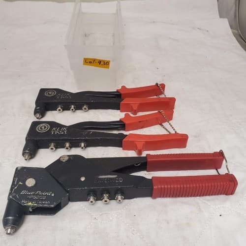 Lot of 3 Klik Fast Rivet Tools & 1 Blue-Point HPR50 Rivet Tool LOT-430 - Image 1