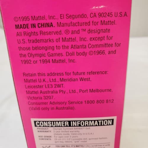 Barbie 1995- Olympic Gymnast Barbie Dolls - Thumbnail 6