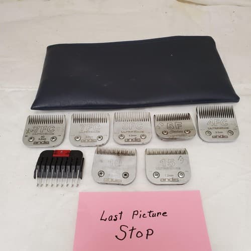 Lot of 8 Assorted Andis UltraEdge Pet Grooming Clipper Blade Set with Pouch - Thumbnail 5
