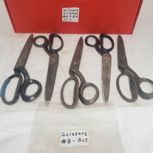 Lot of 5 Upholstery Tailor Cutting Sewing Shears Scissors #8 - Image 1