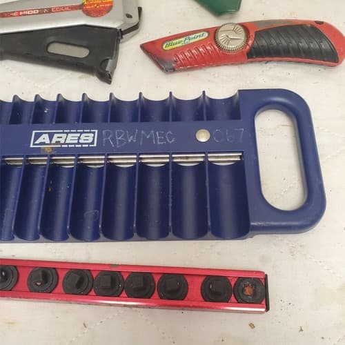 ARES Socket Organizer Tray Magnetic Socket Holder with Utility Knives LOT-421 - Thumbnail 5