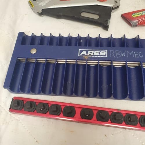 ARES Socket Organizer Tray Magnetic Socket Holder with Utility Knives LOT-421 - Thumbnail 4