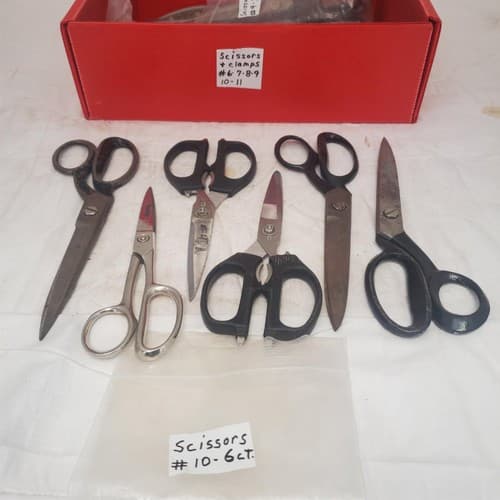 Lot of 6 Assorted Handle Pinking Scissors #10 - Image 1