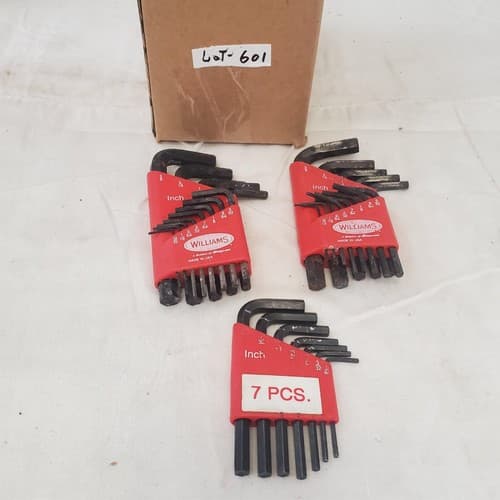 Lot of 33 Williams Short Hex Key Wrench Set LOT-601 - Image 1