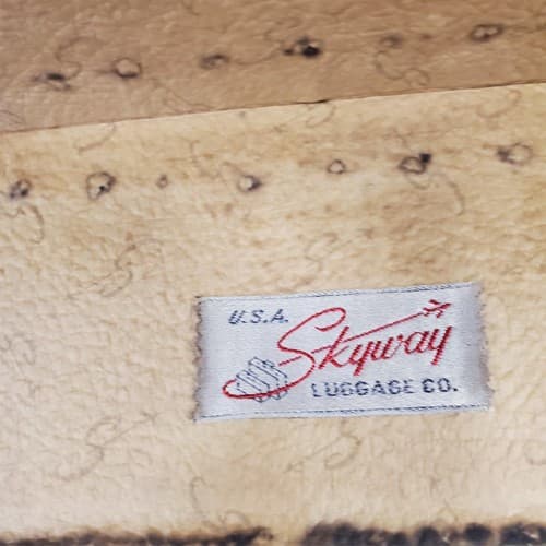 Vintage Skyway Luggage Orange Trunk with Brass Fittings - Thumbnail 9