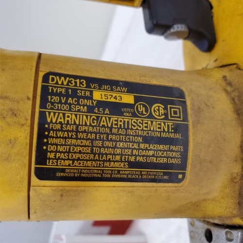DeWalt DW313 Corded Jigsaw Variable Speed Tested & Working LOT-948 - Thumbnail 6
