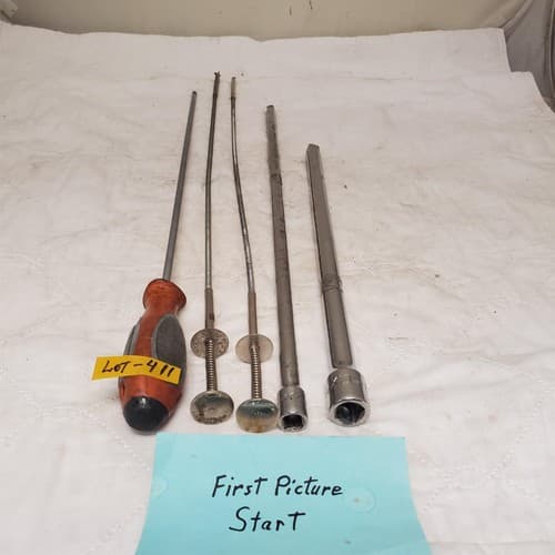 Lot of 6 Metal Tools Including Screwdriver and Rods LOT-411 - Image 1