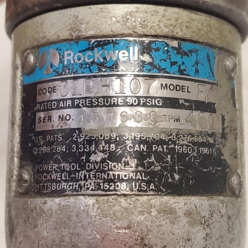 Rockwell 31D-107 Pistol Grip Pneumatic Heavy Duty Air Drill Air Tool AAA34 - Thumbnail 4