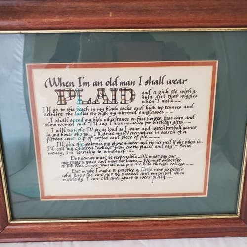 Laura Leiden "I shall wear PLAID" Framed Print By Calligraphy - Thumbnail 2