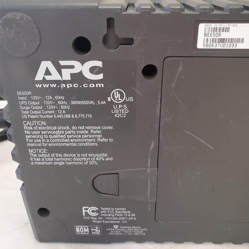 APC Back Up UPS ES 650 120V BE650R Surge Protected #8 (NO BATTERY INCLUDED) - Thumbnail 8