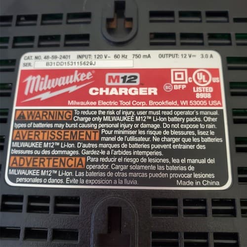 Lot of 2 Milwaukee M12 48-59-2401 Battery Chargers LOT-703 - Thumbnail 6