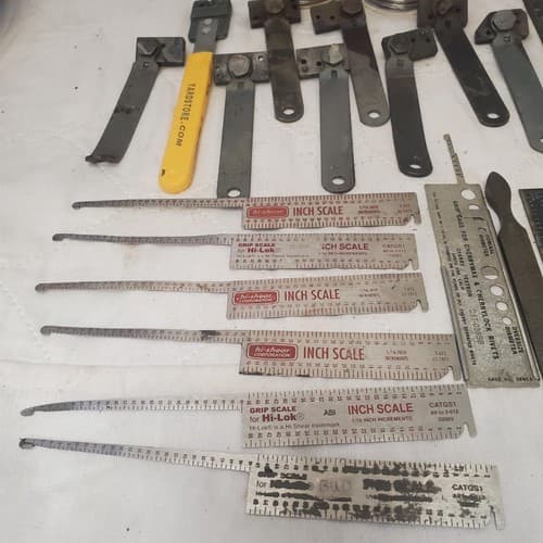 Lot of 35 Vintage Metal Measuring Tools Rulers, Radius Gauges, Scales LOT-313 - Thumbnail 4