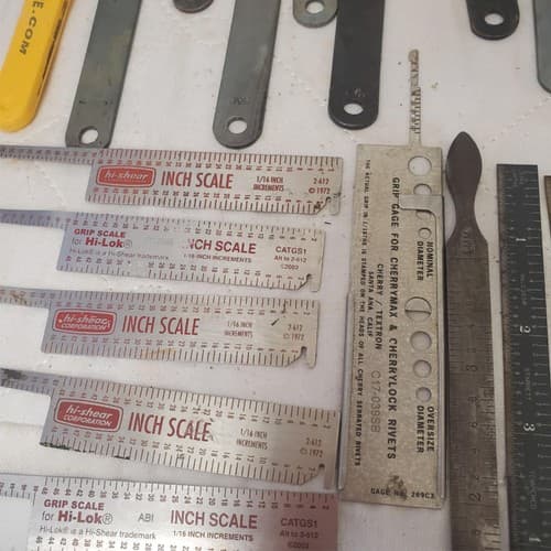 Lot of 35 Vintage Metal Measuring Tools Rulers, Radius Gauges, Scales LOT-313 - Thumbnail 5