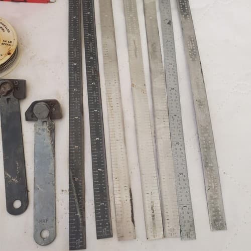 Lot of 35 Vintage Metal Measuring Tools Rulers, Radius Gauges, Scales LOT-313 - Thumbnail 11