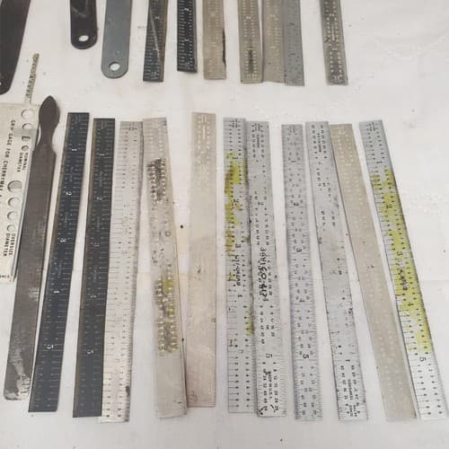 Lot of 35 Vintage Metal Measuring Tools Rulers, Radius Gauges, Scales LOT-313 - Thumbnail 10