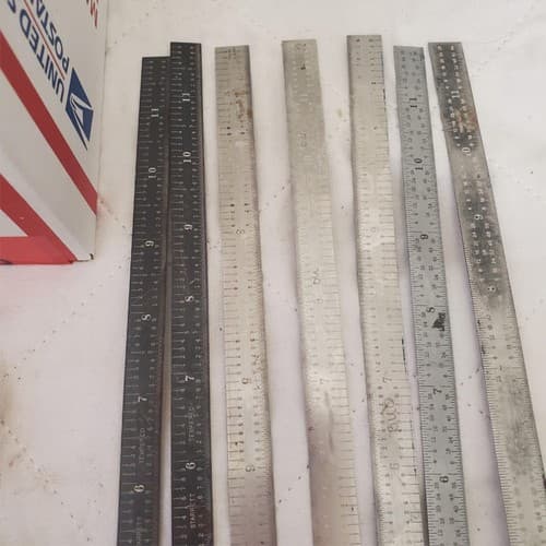 Lot of 35 Vintage Metal Measuring Tools Rulers, Radius Gauges, Scales LOT-313 - Thumbnail 12