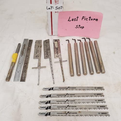 Assorted Precision Measuring Tools Scribes and Bosch Jigsaw Blades LOT-507 - Thumbnail 6