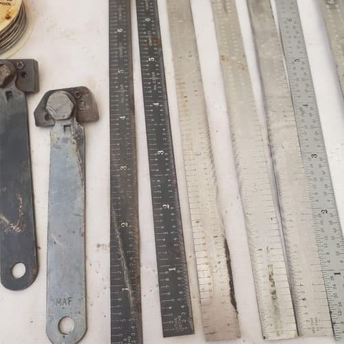 Lot of 35 Vintage Metal Measuring Tools Rulers, Radius Gauges, Scales LOT-313 - Thumbnail 9