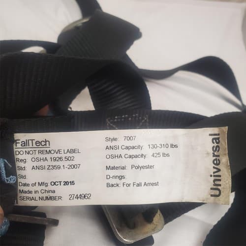 FallTech 7007 425 lbs Capacity Safety Harness with D Ring - Thumbnail 4