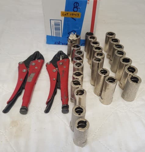 Lot of 27 Socket Wrenches and Locking Pliers Mixed Hand Tools LOT-1043 - Image 1