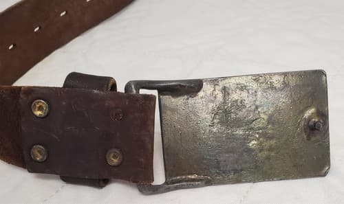 Vintage Leather Belt with Colorado State Penitentiary Canon City Colorado Buckle - Thumbnail 4