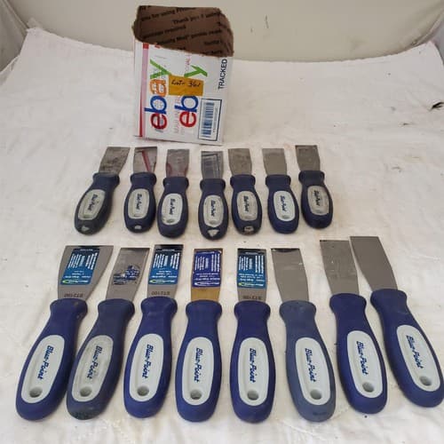 Lot of 15 Blue Point Flexible Putty Knife Scrapers Soft Grip Handles LOT-361 - Image 1