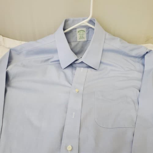 Brooks Brothers Button Up Shirt Mens Large 16 1/2 33 Blue Long Sleeve - Thumbnail 2