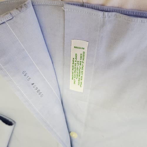 Brooks Brothers Button Up Shirt Mens Large 16 1/2 33 Blue Long Sleeve - Thumbnail 4