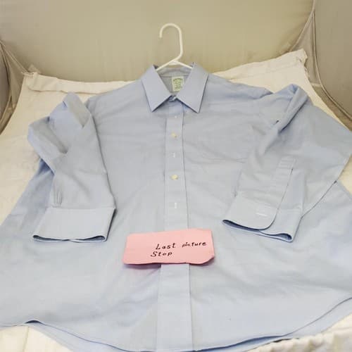Brooks Brothers Button Up Shirt Mens Large 16 1/2 33 Blue Long Sleeve - Thumbnail 6