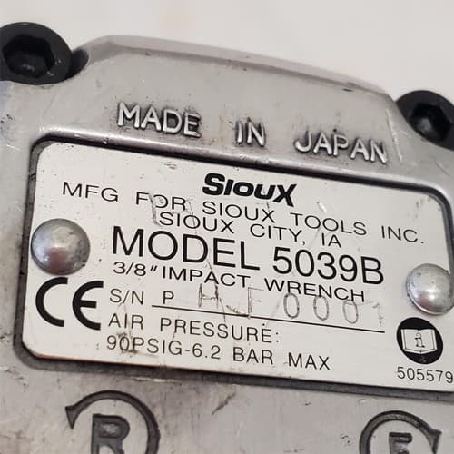 Sioux 5039B 3/8" Pneumatic Impact Wrench PHF0001 AN15 - Thumbnail 5