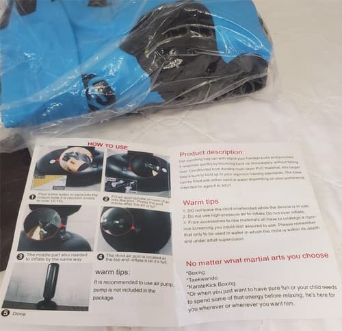 63" inch Portable Inflatable Punching Bag for Kids and Adults - Thumbnail 6