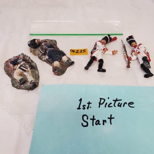 Lot of 4 Hand Painted Metal Toy Soldier Dead Units CM-225 - Image 1