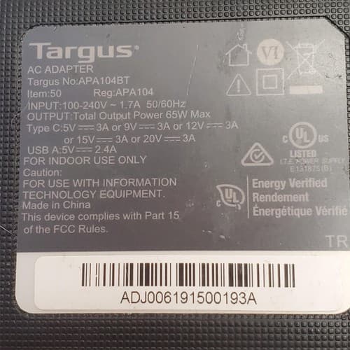 Targus APA104BT USB Type-C Laptop Wall Charger - Thumbnail 5