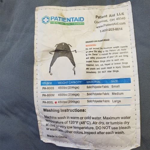 Patient Aid Divided Leg Sling-Solid Padded Patient Lift Universal Sling - Thumbnail 3