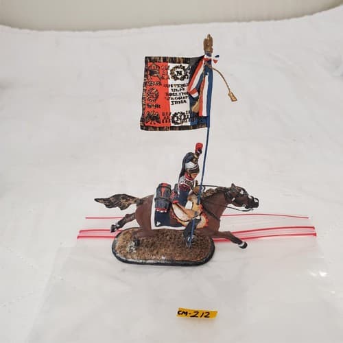 St. Petersburg Hand Painted Metal Toy Soldier Flag Bearer Calvary Unit CM-212 - Thumbnail 3