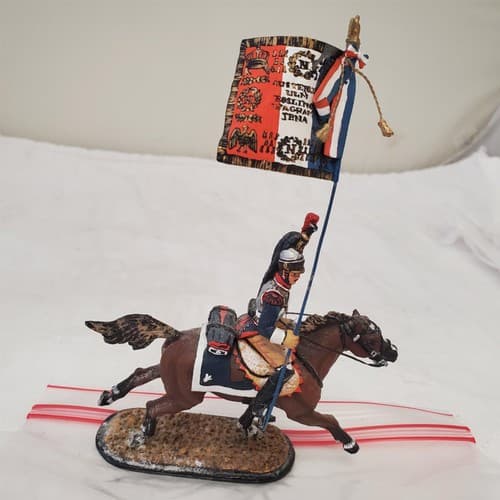 St. Petersburg Hand Painted Metal Toy Soldier Flag Bearer Calvary Unit CM-212 - Thumbnail 4