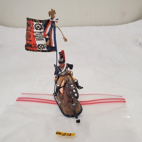 St. Petersburg Hand Painted Metal Toy Soldier Flag Bearer Calvary Unit CM-212 - Thumbnail 5