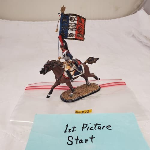 St. Petersburg Hand Painted Metal Toy Soldier Flag Bearer Calvary Unit CM-212 - Image 1