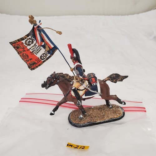 St. Petersburg Hand Painted Metal Toy Soldier Flag Bearer Calvary Unit CM-212 - Thumbnail 6